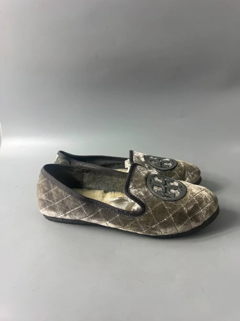 Tory Burch Toddler Girls' Velvet Quilted Flats, Size 8 M